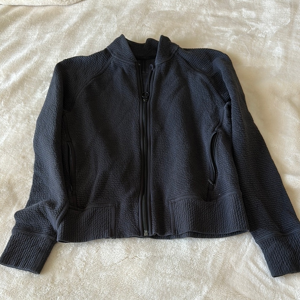 Women's Black Textured Jacket